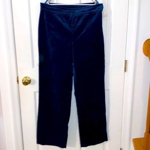 Sutton Studio Navy Blue Velvet Wide Legged Pants